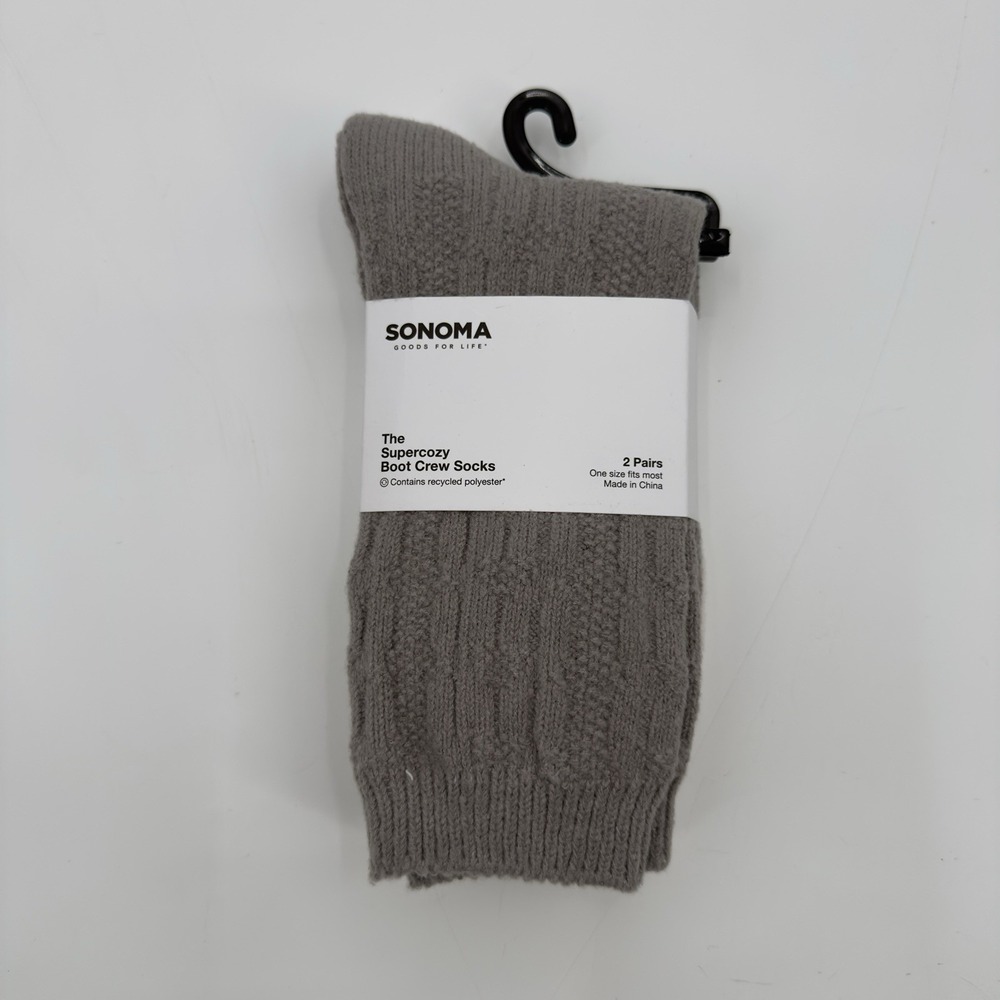Sonoma The Super Cozy Sock Boot Crew 2‎ Pairs One Size Fits Most NEW